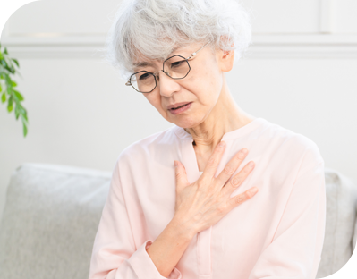 症状の女性